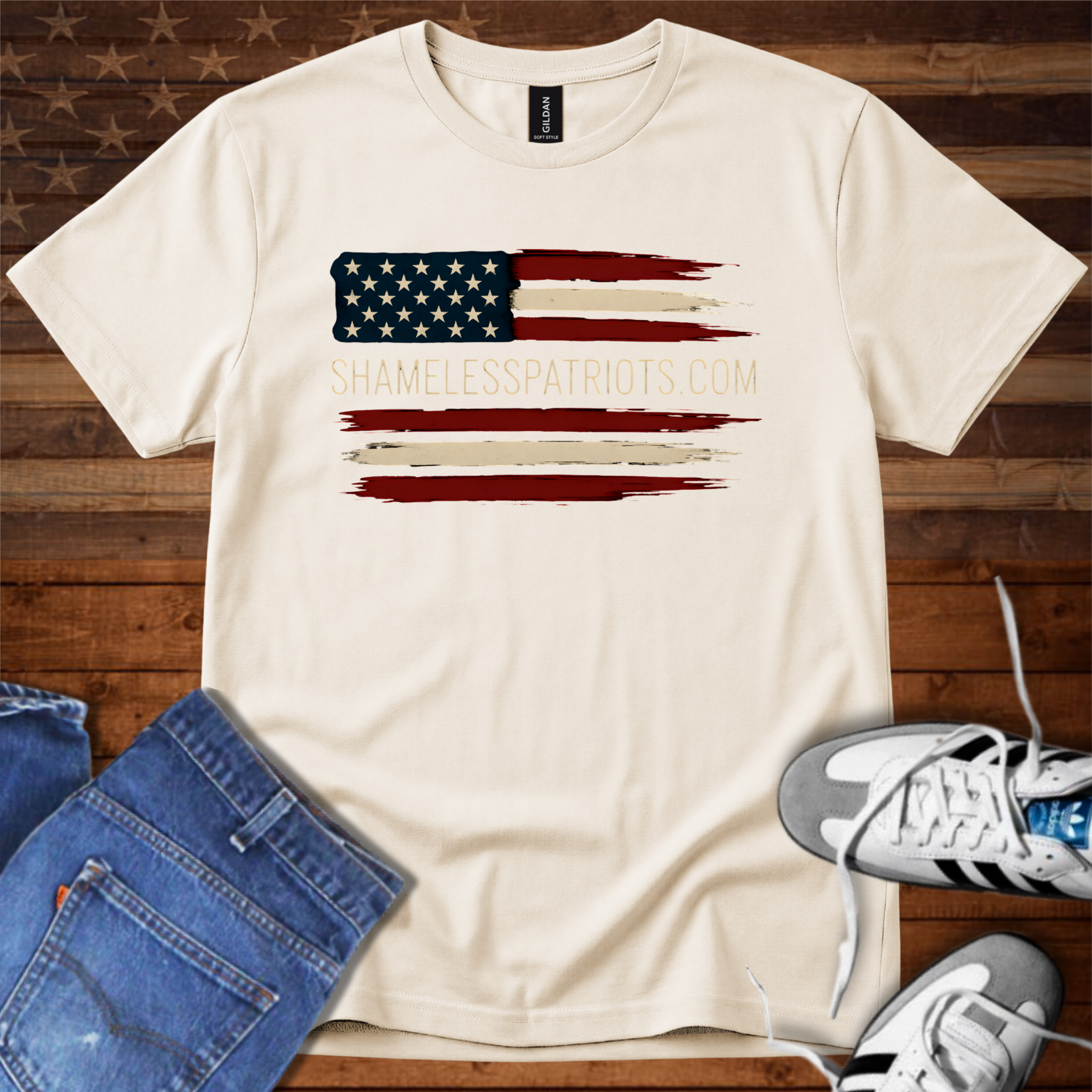 SHAMELESSPATRIOTS.COM distressed Flag