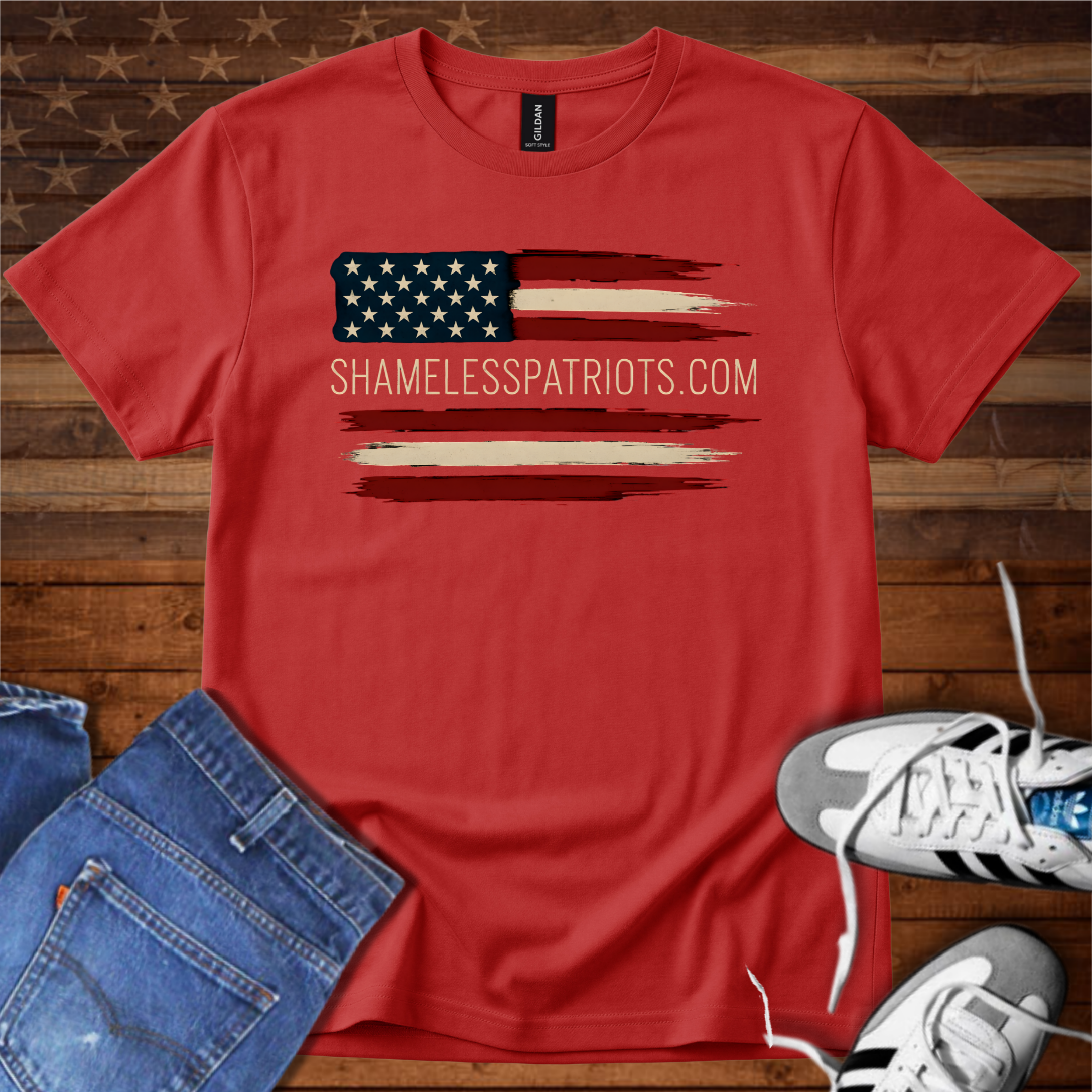 SHAMELESSPATRIOTS.COM distressed Flag