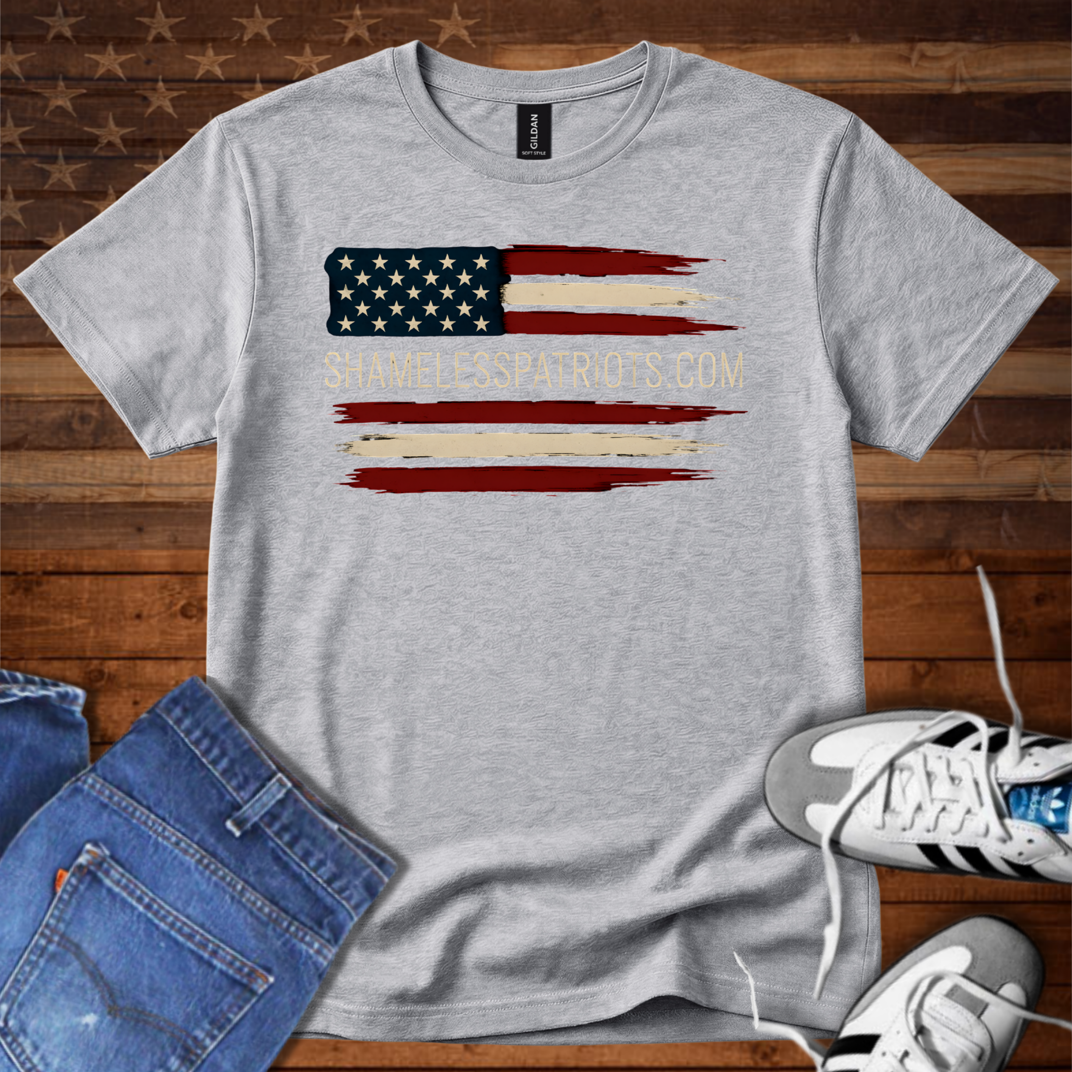 SHAMELESSPATRIOTS.COM distressed Flag